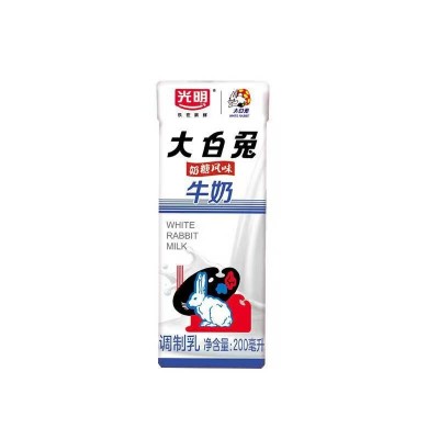 光明大白兔奶糖风味牛奶200ml*12盒图4