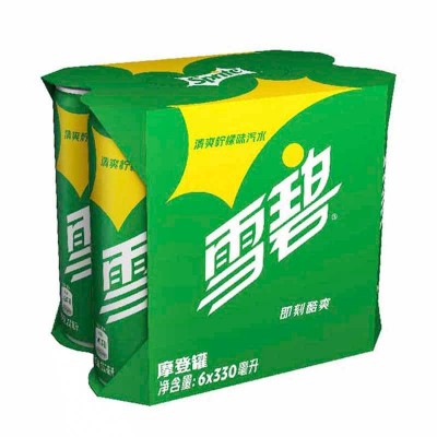 雪碧柠檬味330ml*6罐 碳酸饮料含汽汽水易拉罐装可口可乐正品图3