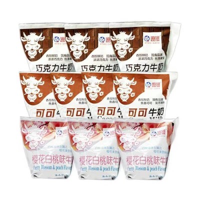 海河三联装牛奶 可可牛奶220ml*4袋+巧克力220ml*3袋+白桃牛奶220ml*3袋 整箱装图2