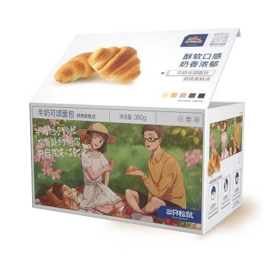 三只松鼠 牛奶可颂面包零食 380g*1箱图4