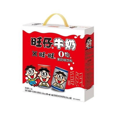 旺旺 旺仔牛奶送礼佳品 6原味+6原味0泡 245ml*12罐 礼盒装图2