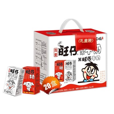 旺旺 旺仔特浓牛奶 125ml*12包+旺仔牛奶125ml*8包 礼盒装图3