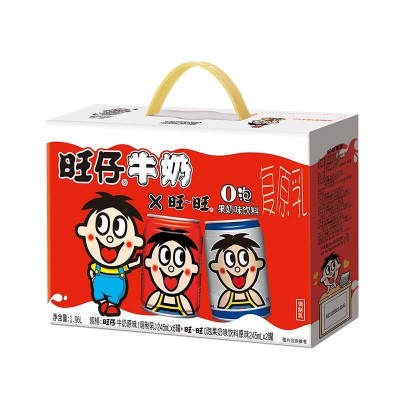 旺旺 旺仔牛奶 送礼佳品 6原味+2原味0泡 礼盒装 245ml*8罐图3