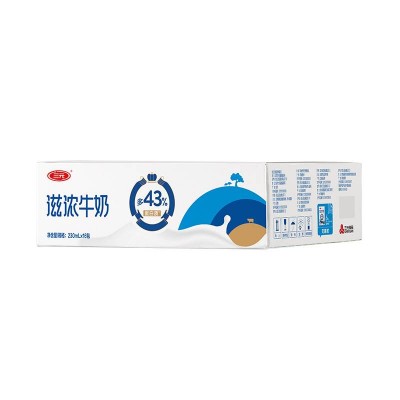 三元滋浓利乐枕牛奶 230ml*16袋 整箱装图3