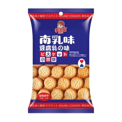 美吉果南乳味小圆饼 100g*5袋 整箱装图2