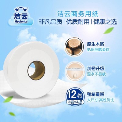 洁云(Hygienix)卫生纸商用大卷纸2层220米大盘纸*12卷厕纸图3