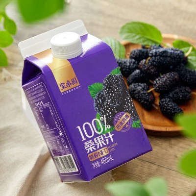 宝桑园100%桑葚汁200ml*12盒 NFC桑果汁便携小包装纯果汁无添加饮料图4