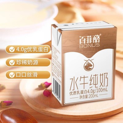 百菲酪水牛纯奶营养早餐4.0g优质乳蛋白纯水牛奶 200ml*12盒 整箱装图3