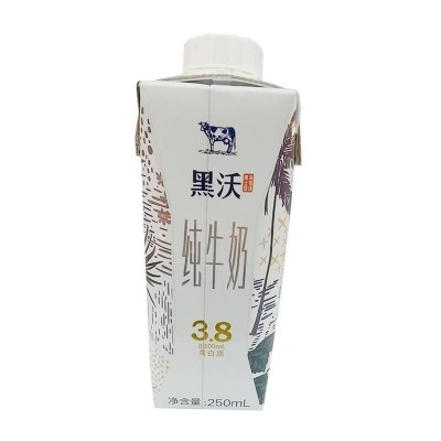 完达山黑沃纯牛奶梦幻盖 250ml*12盒 整箱装图2