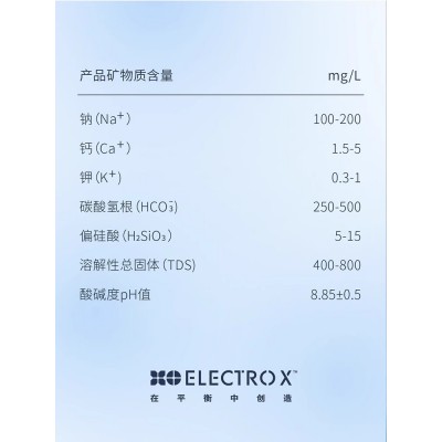 ELECTROX粒刻苏打水PH8.8天然饮用水弱碱性580ml*12瓶装整箱图4