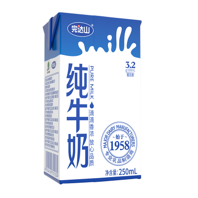 完达山利乐砖纯牛奶 250ml*1盒 整盒装图3