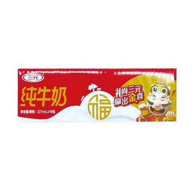 三元利乐枕来福纯牛奶 227ml*12箱图2