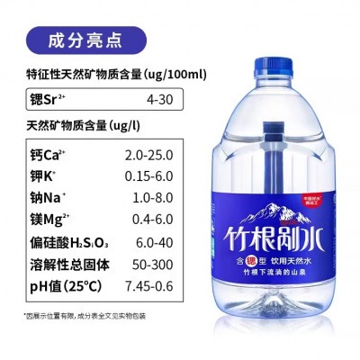 迎驾山泉野岭含锶剐水天然水4.5L*4桶整箱泡茶饮用弱碱性非矿泉水图4