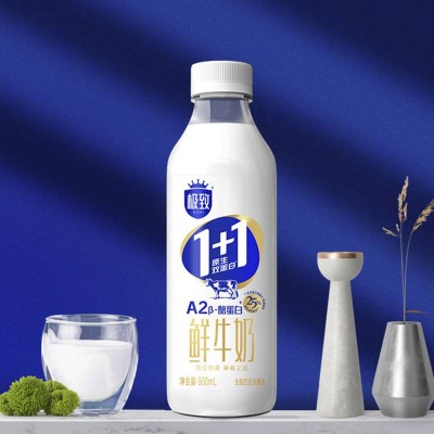 三元极致1+1原生双蛋白鲜牛奶 900ml*6瓶 整箱装图2