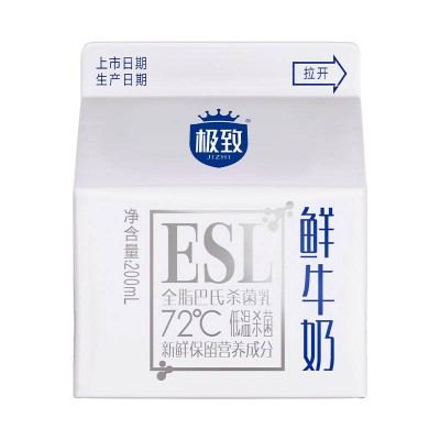 三元极致原味低温杀菌鲜乳 200ml*12瓶 整箱装图5