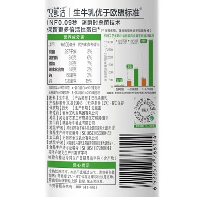 君乐宝悦鲜活牛乳杀菌乳 450ml*2图6