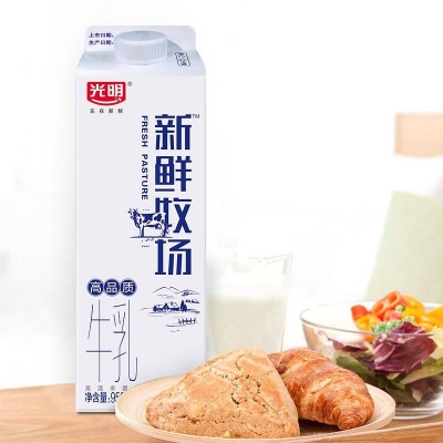 光明新鲜牧场高品质牛乳 950ml*10瓶 整箱装图2