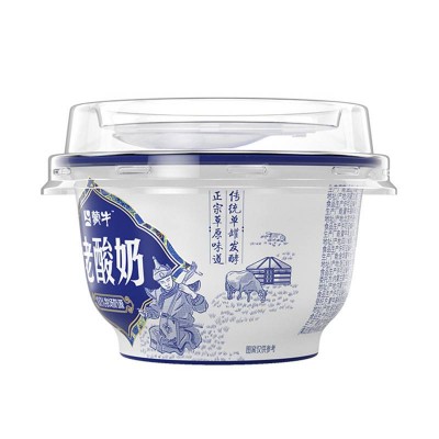 蒙牛内蒙古老酸奶原味 140g*12碗 整箱装(十件起订)图2