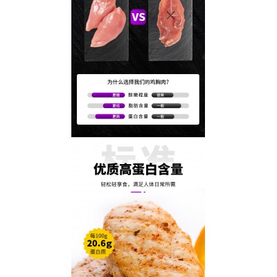 大唐盛宴鸡胸肉 100g*8袋 整箱装图2