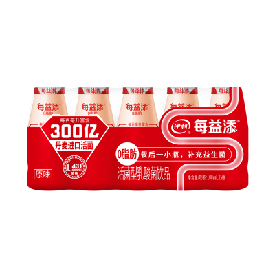 伊利每益添活性乳酸菌饮料 100ml*5瓶图5