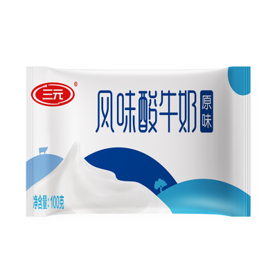 三元酸牛奶原味 100g*10袋*6 整箱装图3