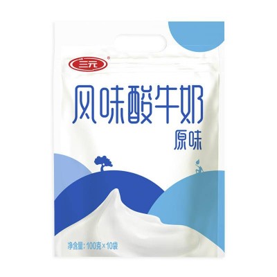 三元酸牛奶原味 100g*10袋*6 整箱装图5