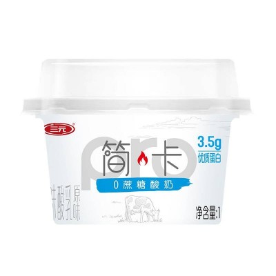 三元简卡0蔗糖酸奶 100g*3杯*6排 整箱装图2