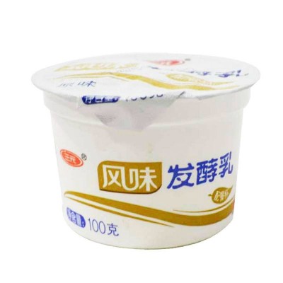 三元原味风味发酵乳 100g*12碗 整箱装图2