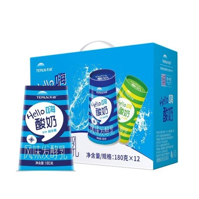 天润hello杯纸杯原味酸奶 180g*12杯 整箱装图3