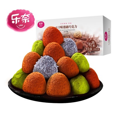 乐奈松露形巧克力4种口味 200g*1盒 礼盒装图5