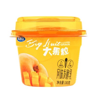 完达山大果粒发酵乳 黄桃芒果味 180g 整杯装图5