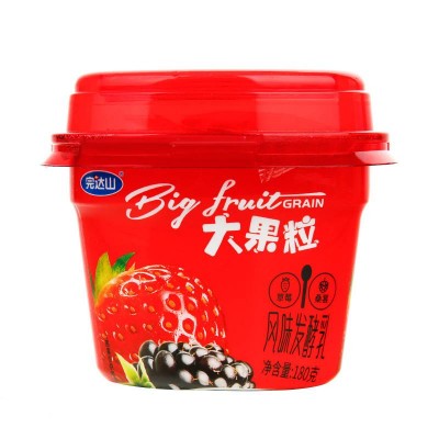 完达山大果粒发酵乳 草莓桑甚味 180g 整杯装图5