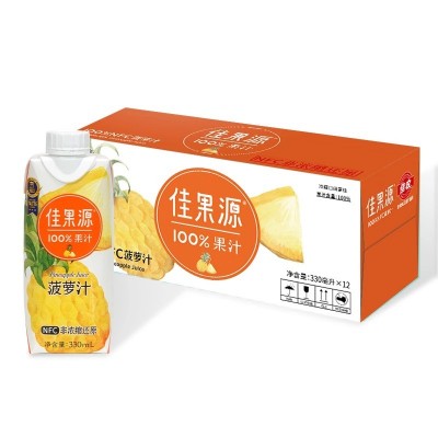 佳果源佳农100%nfc菠萝汁纯果汁饮品0脂维C饮料整箱330ml*12瓶图5