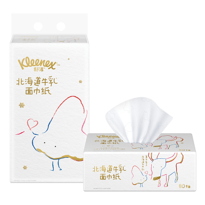 舒洁(Kleenex) 北海道牛乳系列乳霜纸面巾80抽5包装图3