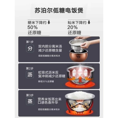 苏泊尔低糖电饭煲家用米汤分离沥米饭4L升球釜IH电饭锅智能旗舰店图2