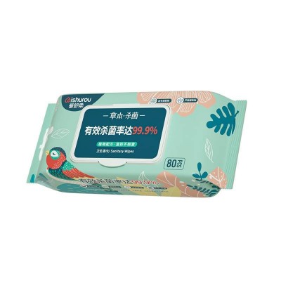 爱舒柔草本杀菌卫生湿巾80片草本图2