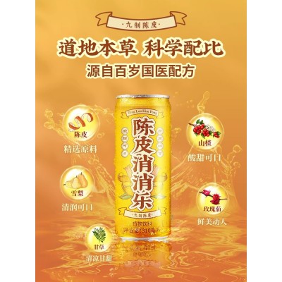 邓老陈皮消消乐植物饮料九制陈皮整箱风味特色饮品310ml*24罐整箱图5