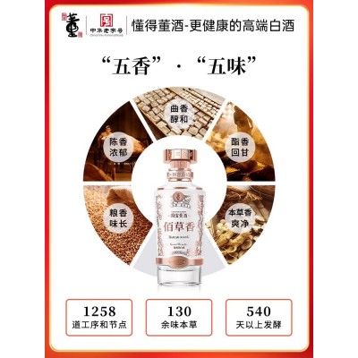 国密董酒佰草香54度500ml*4 整箱董香型纯粮固态发酵高度高档白酒图3