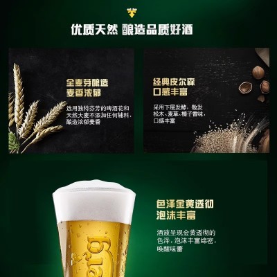 嘉士伯Carlsberg 特醇啤酒500ml*18罐 丹麦清爽拉格小麦啤酒整箱图2