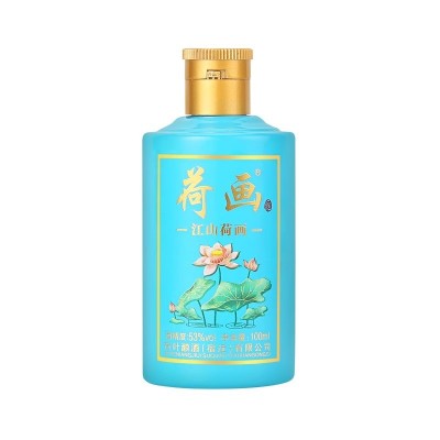 江山荷画白酒53度100ml*5瓶礼盒装纯粮食酒浓香型批发清仓小金条图5