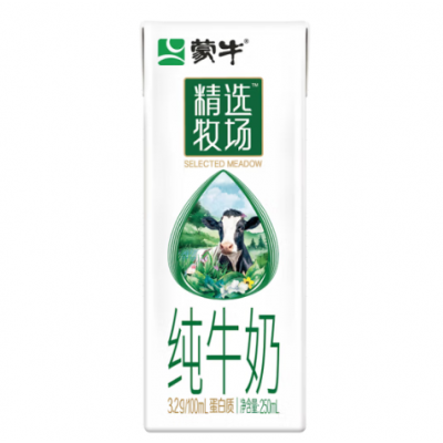 蒙牛精选牧场 纯牛奶苗条装250mL*10包/箱 十箱起优惠更多！！图2