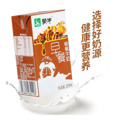 蒙牛早餐牛奶-核桃利乐枕 250ml*16盒 整箱装(十件起订）图3