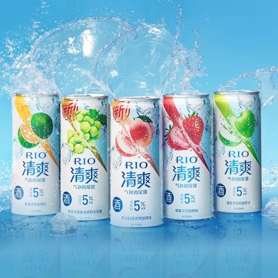 RIO锐澳预调鸡尾酒5度清爽草莓味白桃味330ml*8罐组合装聚会果酒图4