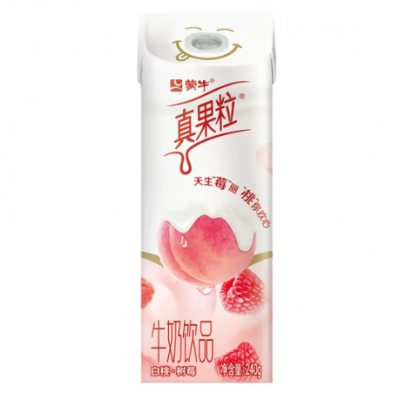 蒙牛真果粒白桃树莓口味酸奶饮品 240g*12盒 整箱装图3