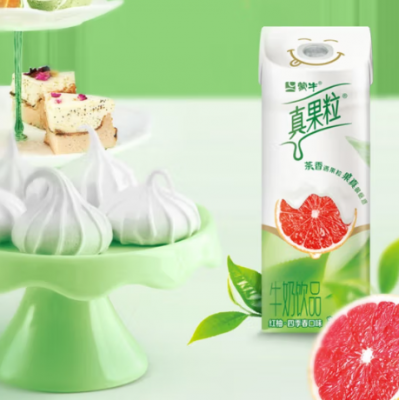 蒙牛真果粒红柚四季春口味酸奶饮品 240g*12瓶 整箱装图5