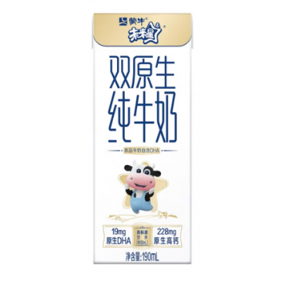 蒙牛未来星双原生纯牛奶 190ml*12盒 整箱装图2