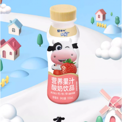 蒙牛未来星营养果汁酸奶饮品草莓 180ml*16瓶 整箱装(十箱起订）图3