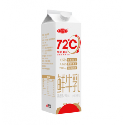 三元72°C鲜牛乳 屋顶包 950ml*6盒 整箱装图4