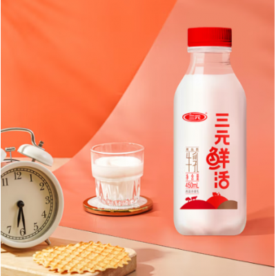 三元鲜活牛乳 450ml*2瓶 整箱装图3