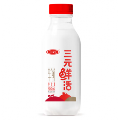 三元鲜活牛乳 450ml*2瓶 整箱装图4